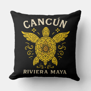 Cancun & Riviera Maya Tropischer Urlaub Retro-Typo Kissen