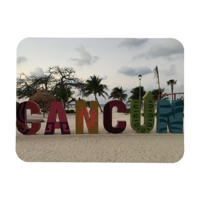 Cancun Sign - Playa Delfine, Mexico Foto Magnet (Horizontal)