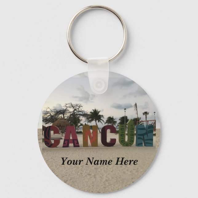 Cancun Sign – Playa Delfines, Mexico #1-2 Keychain Schlüsselanhänger (Vorderseite)