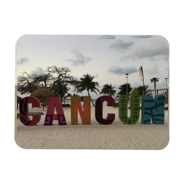 Cancun Sign – Playa Delfines, Mexico Photo Magnet (Horizontal)