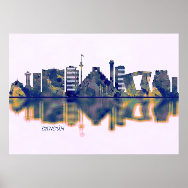 Cancun Skyline Poster (Vorne)