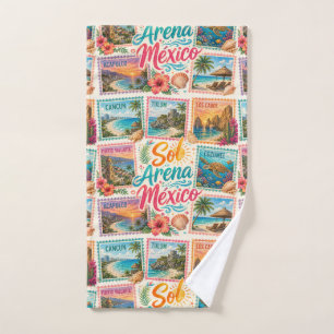 Cancun Sonne Sand Mexiko Schöne Strände Tropisch  Badhandtuch Set