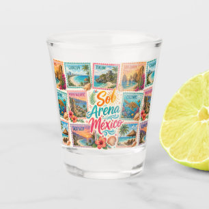 Cancun Sonne Sand Mexiko Schöne Strände Tropisch Schnapsglas