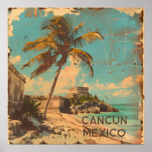 Cancun Vintage Reiseplakat Poster