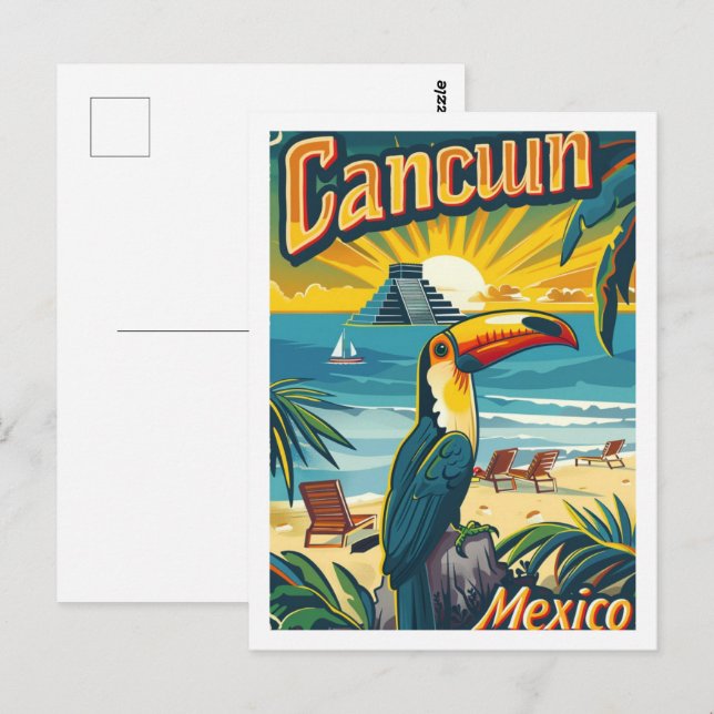 Cancuun Mexico Vintag Berühmter Reiseort Postkarte (Vorne/Hinten)