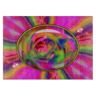 Canded Rose Petals-GLASS SCHNITTSTELLE 11x8 Schneidebrett