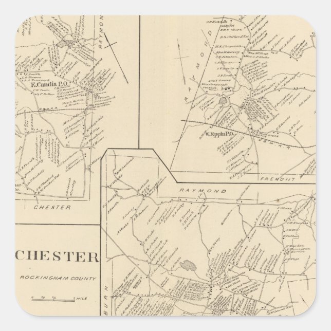 Candia, Epping Quadratischer Aufkleber (Vorderseite)