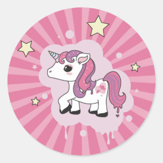Candicorn, das Candy Unicorn Runder Aufkleber