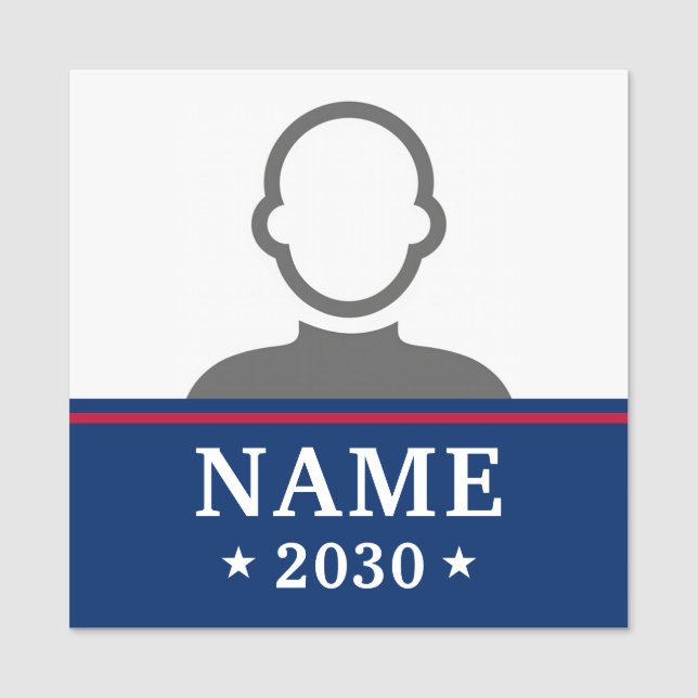 Candidate name political election campaign photo namensschild (Vorderseite)