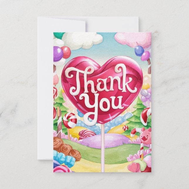 Candies Scoops Candyland danke Karte (Vorderseite)