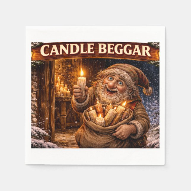 Candle Beggar Icelandic Yule Lad Serviette (Vorderseite)