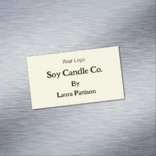 Candle Business Add Name Website des Unternehmens Magnetische Visitenkarte