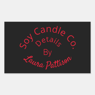 Candle Business Add Name Website des Unternehmens  Rechteckiger Aufkleber
