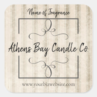 Candle-Business-Label Quadratischer Aufkleber