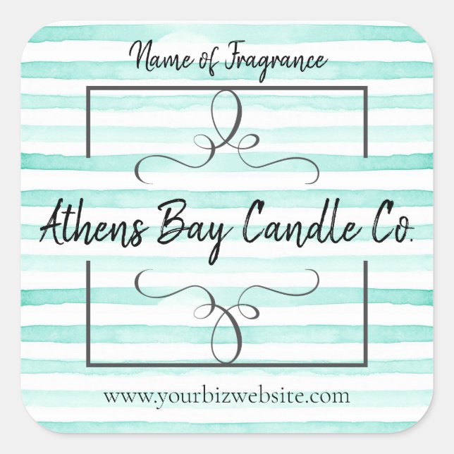 Candle-Business-Label Quadratischer Aufkleber (Vorderseite)