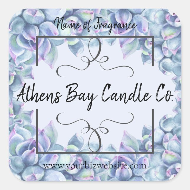 Candle-Business-Label Quadratischer Aufkleber (Vorderseite)