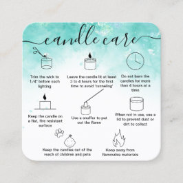 Candle Care Card Dankeschön-Karte aus Liebe Quadratische Visitenkarte
