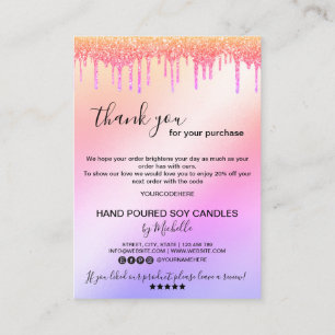 Candle Care Card Dankeschön Karte Hinzufügen Ihres