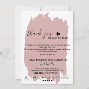 Candle Care Card Vielen Dank Karte Fügen Sie Ihren