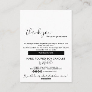 Candle Care Card Vielen Dank Karte Fügen Sie Ihren