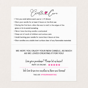 Candle Care & Customer dank geklappter Visitenkart Visitenkarten