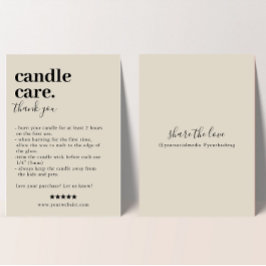 Candle Care Danke, dass Sie eine Packkarte gekauft Begleitkarte