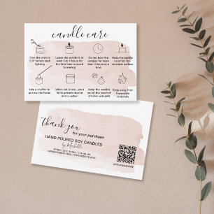 Candle Care Dankeschön Karte Fügen Sie Ihren QR-Co