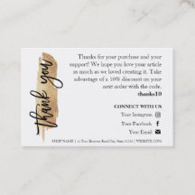 Candle Care Gold Gliter Chic Script Danke Karte