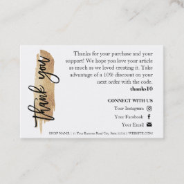 Candle Care Gold Gliter Chic Script Danke Karte