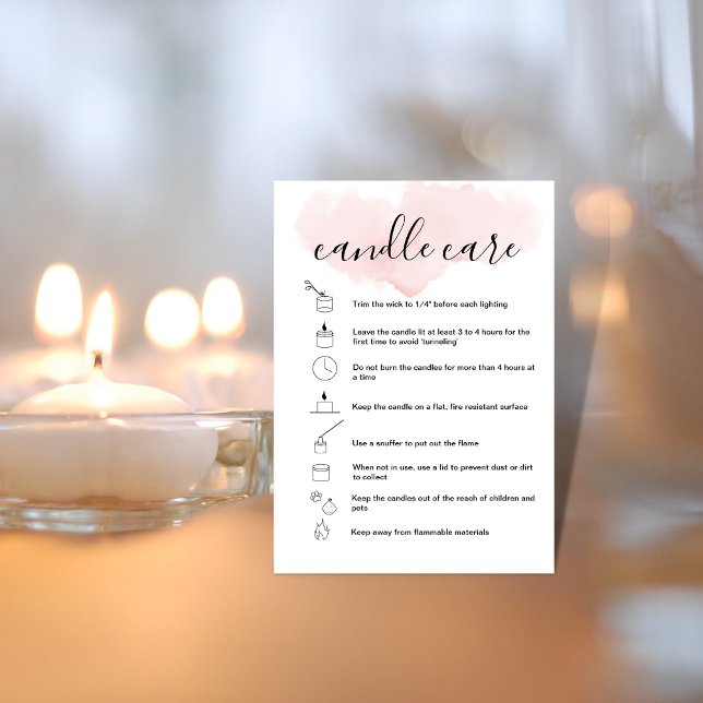 Candle Care Instructions Card Hinzufügen Ihres Log Visitenkarte (Von Creator hochgeladen)