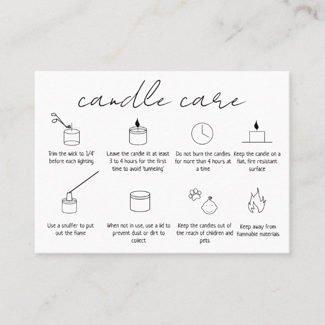 Candle Care Vielen Dank Ihr Kartenlogo Einfach mod Visitenkarte (Vorderseite)