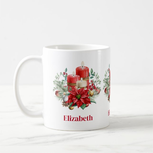 Candle Center mit Poinsettia-Blume Kaffeetasse (Links)