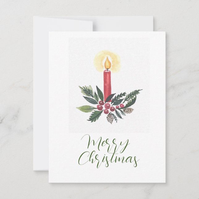 Candle Christmas Card Feiertagskarte (Vorderseite)