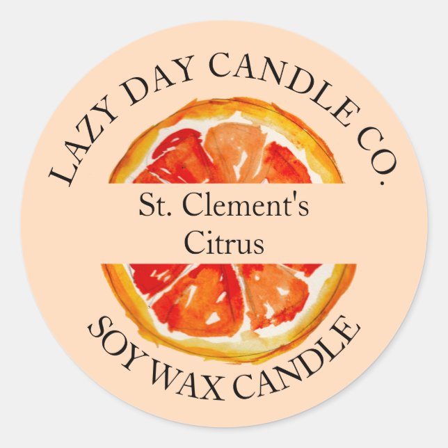Candle Company Orange Citrus Packing Sticker (Vorderseite)