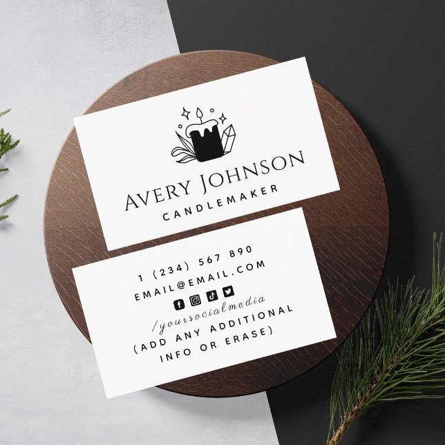 Candle & Crystal Jewel Candlemaker Classic White Visitenkarte (Von Creator hochgeladen)