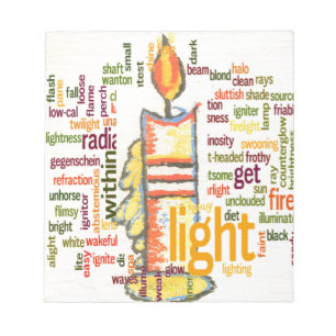 Candle Flame Word Cloud Art Print Notizblock