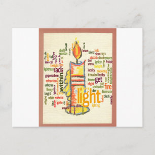 Candle Flame Word Cloud Art Print Postkarte