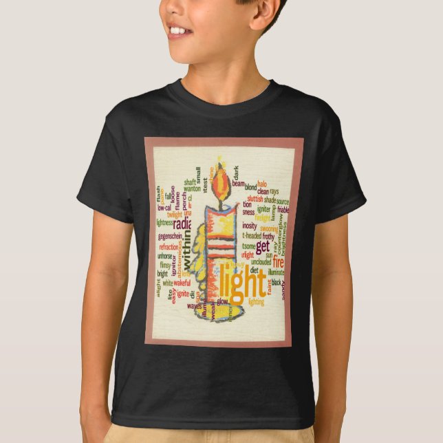 Candle Flame Word Cloud Art Print T-Shirt (Vorderseite)