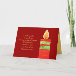 Candle Gedicht Weihnachtsrote Karte
