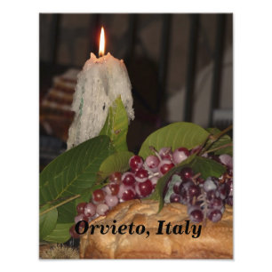 Candle & Grapes Orvieto Foto Print