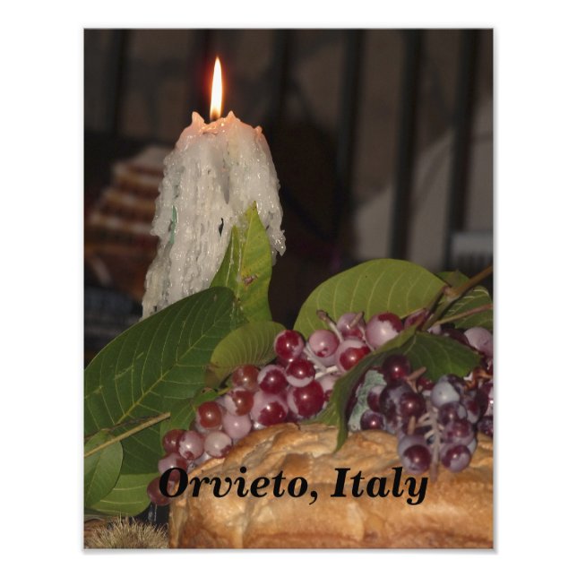 Candle & Grapes Orvieto Foto Print (Vorne)