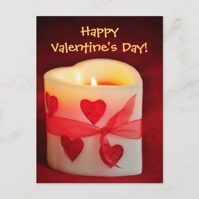 Candle Heart Valentinstag Postkarte (Vorderseite)