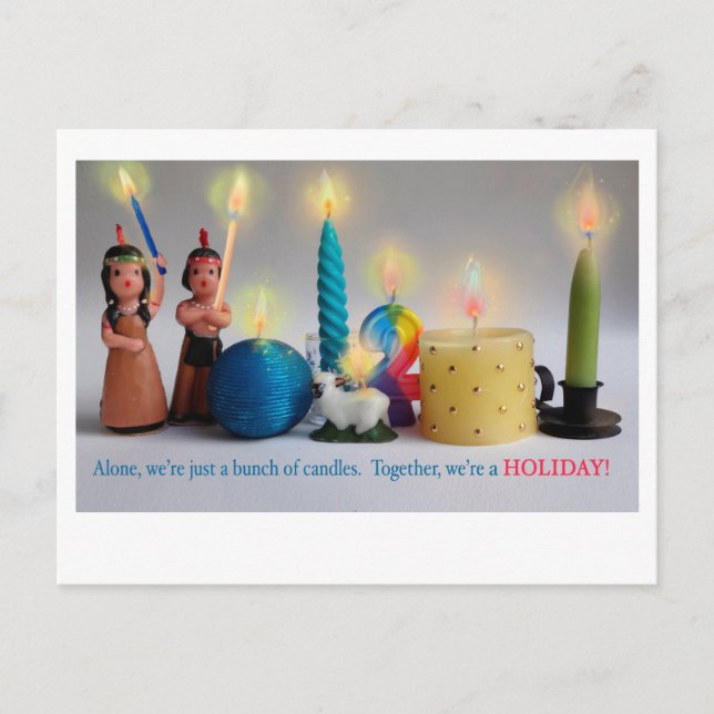 Candle HOLIDAY Card Weihnachten Hanukah Erntedank (Vorderseite)