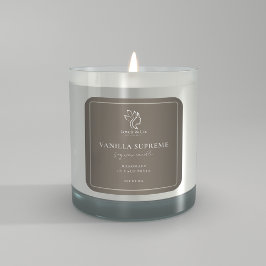 Candle Jar Label Minimalist Neutral Beige Beauty  Quadratischer Aufkleber