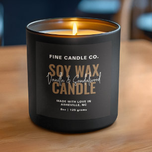 Candle Label Elegante Modernes Minimalistisches Sc Quadratischer Aufkleber