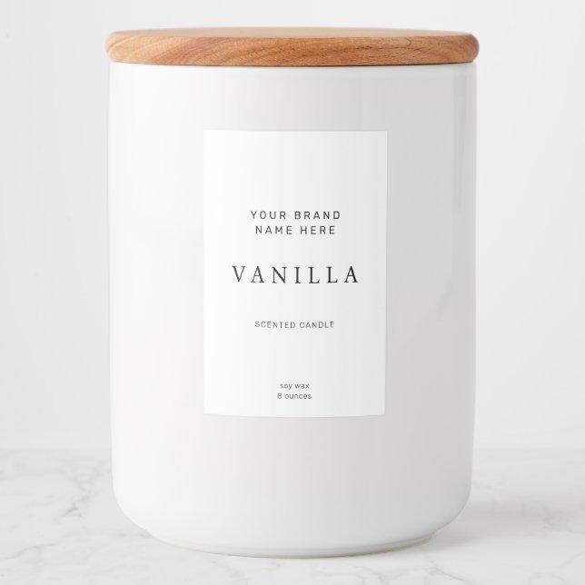 Candle Label Modern Minimalistisch Lebensmitteletikett (Vorderseite)