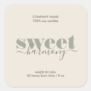 Candle-Label-Produkt-Label Moderne Minimalistische Quadratischer Aufkleber