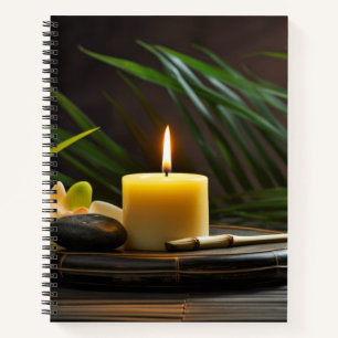 Candle Light Blume Ruhig Friedlich Notizbuch