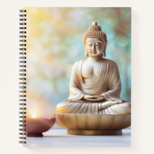 Candle Light Buddha Tranquil Friedlich Notizbuch