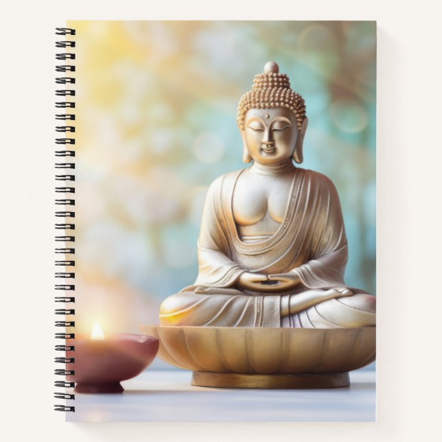 Candle Light Buddha Tranquil Friedlich Notizbuch (Vorderseite)